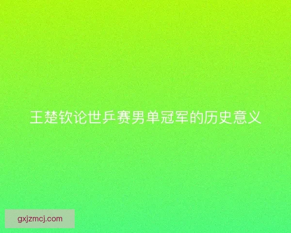 王楚钦论世乒赛男单冠军的历史意义