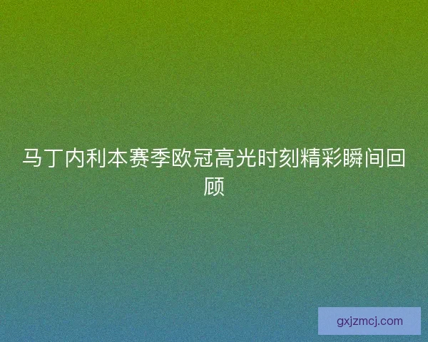 马丁内利本赛季欧冠高光时刻精彩瞬间回顾 马丁内利本赛季欧冠高光时刻精彩瞬间回顾