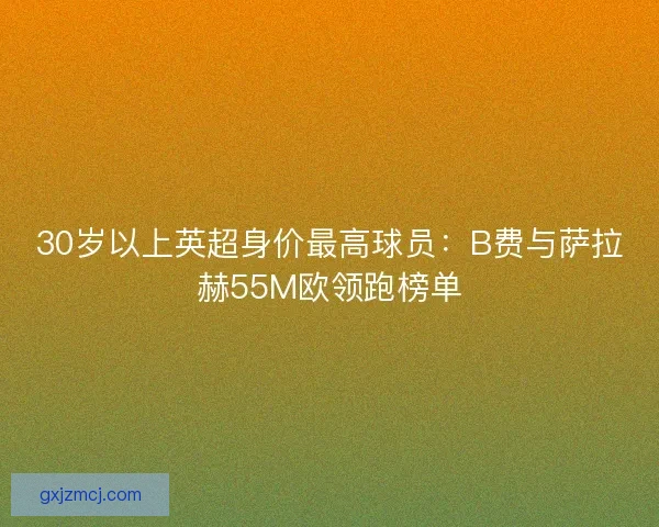 30岁以上英超身价最高球员：B费与萨拉赫55M欧领跑榜单