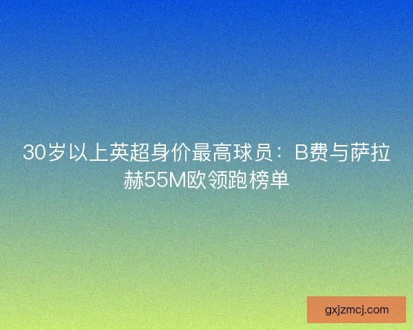 30岁以上英超身价最高球员:B费与萨拉赫55M欧领跑榜单 30岁以上英超身价最高球员:B费与萨拉赫55M欧领跑榜单