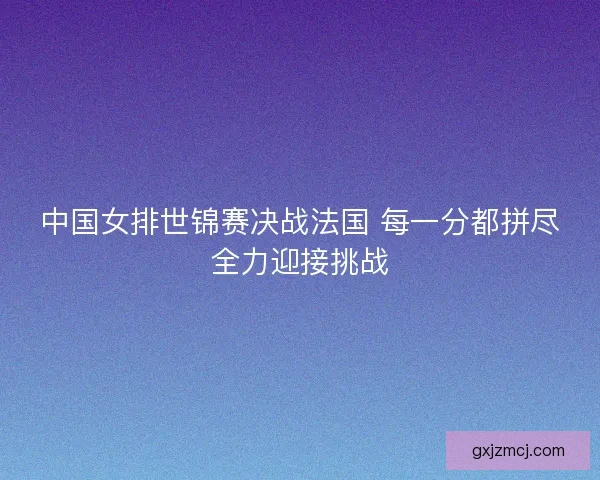 中国女排世锦赛决战法国 每一分都拼尽全力迎接挑战 中国女排世锦赛决战法国 每一分都拼尽全力迎接挑战